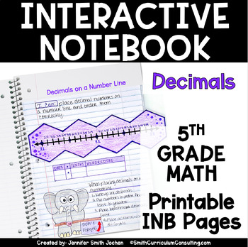Preview of 5th Grade Math Decimals Interactive Notebook Unit TEKS CCSS Printable