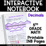 5th Grade Math Decimals Interactive Notebook