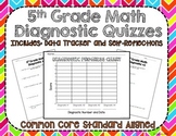 5th Grade Math Diagnostic Quiz Assessments