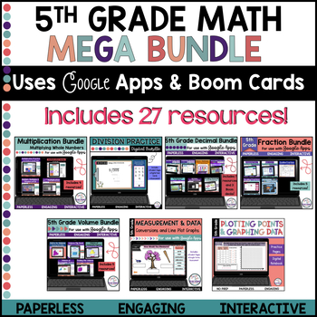 Preview of 5th Grade Math Digital Activities Bundle | Decimal and Fraction Operations