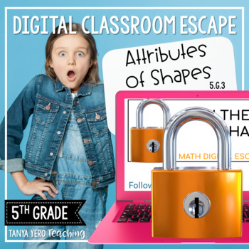 Preview of 5th Grade Math Digital Escape Room | 5.G.3 - Attributes of Shapes