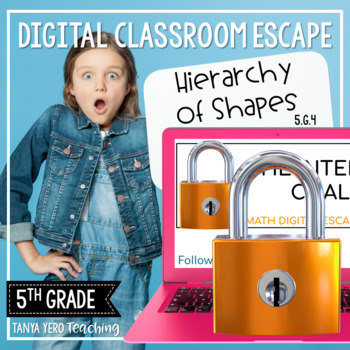 Preview of 5th Grade Math Digital Escape Room | 5.G.4 - Understanding Quadrilaterals