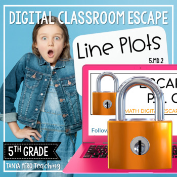 Preview of 5th Grade Math Digital Escape Room | 5.MD.2 Line Plots Google Classroom