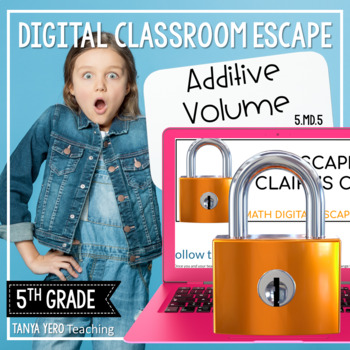 Preview of 5th Grade Math Digital Escape Room | 5.MD.5 Additive Volume