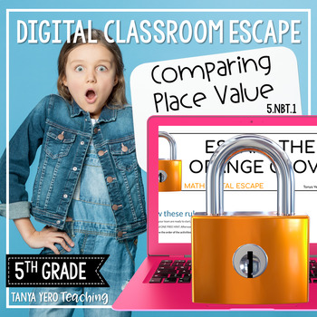 Preview of 5th Grade Math Digital Escape Room | 5.NBT.1 - Place Value | Distance Learning