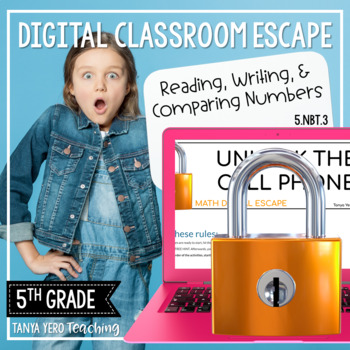 Preview of 5th Grade Math Digital Escape Room | 5.NBT.3 - Reading & Writing Numbers
