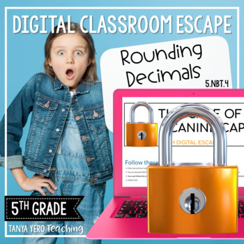 Preview of 5th Grade Math Digital Escape Room | 5.NBT.4 Rounding Decimals