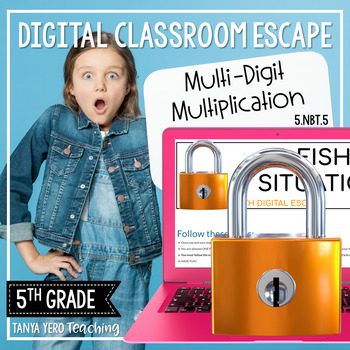 Preview of 5th Grade Math Digital Escape Room | 5.NBT.5 Multiplication