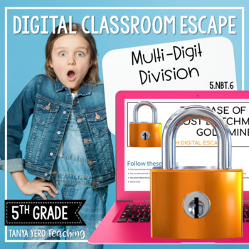 Preview of 5th Grade Math Digital Escape Room | 5.NBT.6 - Long Division