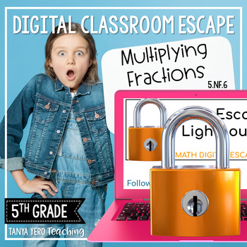Preview of 5th Grade Math Digital Escape Room | 5.NF.6 - Multiplying Fractions