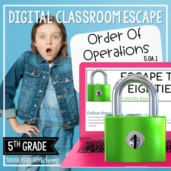 Preview of 5th Grade Math Digital Escape Room | 5.OA.1 Order of Operations