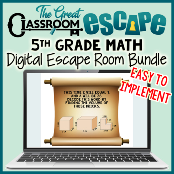 Preview of 5th Grade Math Digital Escape Room Bundle - Self-Checking, Standards-Based