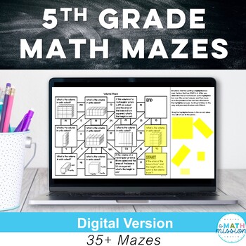 5th Grade Math Digital Mazes Bundle for Google™