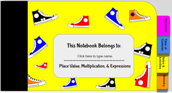 Preview of 5th Grade Math Digital Notebook Place Value, Multiplication, & Expressions 
