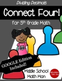 5th Grade Math Game Dividing Decimals Connect Four - Print