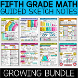 5th Grade Math Doodle Pages Sketch Notes Guided Note-Takin