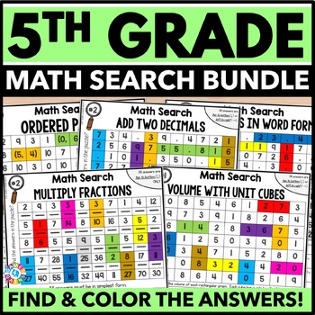 Preview of 5th Grade Math Test Prep, Review Packets, Curriculum Intervention Worksheets Fun