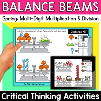 Preview of Spring Logic Puzzles 5th Grade Brain Teasers Fast Finishers Math Enrichment