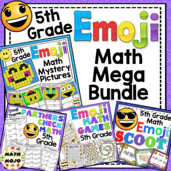 Preview of 5th Grade Math Emoji Themed Mega Bundle: 5th Grade Math Activities