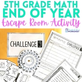 5th Grade Math End of Year Escape Room Activity