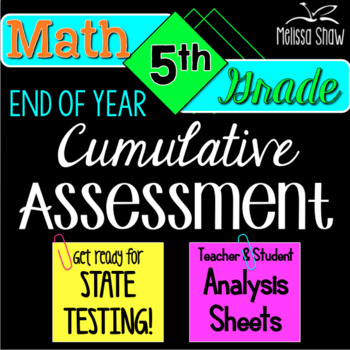 Preview of 5th Grade Math End of Year Cumulative Practice State Assessment *All Standards*