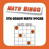 5th Grade Math End of Year Test Prep Vocabulary Bingo Game