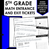 5th Grade Math Exit Tickets | Yearlong Math Spiral Review 