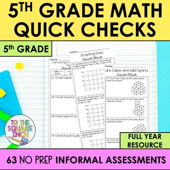 Preview of 5th Grade Math Exit Slips - Informal Math Assessments for 5th Grade
