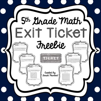 Preview of 5th Grade Math Exit Tickets