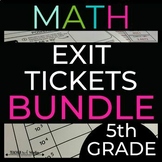 5th Grade Math Exit Tickets Assessments Printable for the 