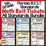 5th Grade Math Exit Tickets: Florida B.E.S.T. Standards Bundle