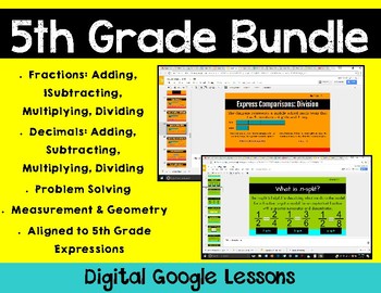 Preview of 5th Grade Math Expressions Digital Lessons Bundle for Google Classroom
