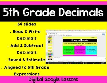 Preview of 5th Grade Math Expressions Unit 2 Digital Lessons for Google Classroom