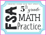 5th Grade Math FSA Test Spec Task Card Review/ Test Prep