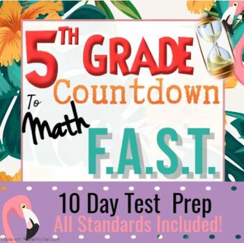 Preview of 5th Grade Math Florida F.A.S.T. 10-Day Test Prep PM2/PM3, NO PREP! PRINT AND GO!