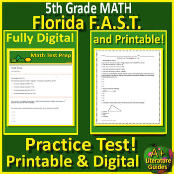 Preview of 5th Grade Math Florida FAST PM3 Practice Test Simulation Florida BEST Digital