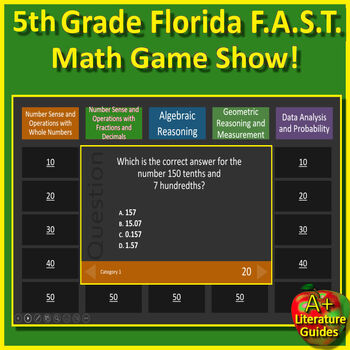 Preview of 5th Grade Math Florida FAST Game PM3 Spiral Review Using Florida BEST