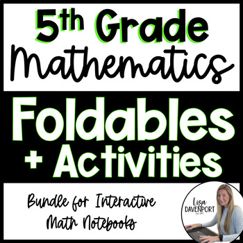 Preview of 5th Grade Math Foldables and Activities Bundle for Interactive Notebooks