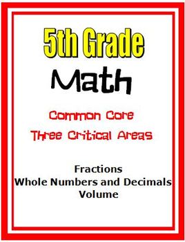 Preview of 5th Grade Math - Fractions, Whole Numbers and Decimals, Volume