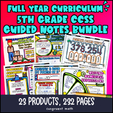 Preview of 5th Grade Math Full-Year Guided Notes BUNDLE | CCSS Sketch Notes Graphic Lessons