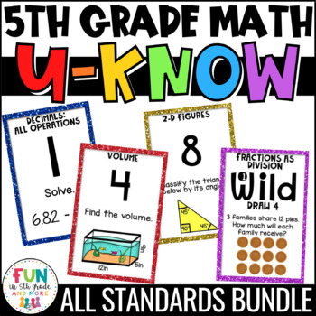 Preview of 5th Grade Math Game Bundle | U-Know Review Games | Test Prep