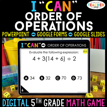 Preview of 5th Grade Math Game DIGITAL | Order of Operations | Distance Learning