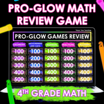 Preview of GLOW DAY 4th Grade Math Game | Interactive Test Prep | Spiral Review