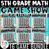 5th Grade Math Game Show Bundle | Test Prep Math Review Ga