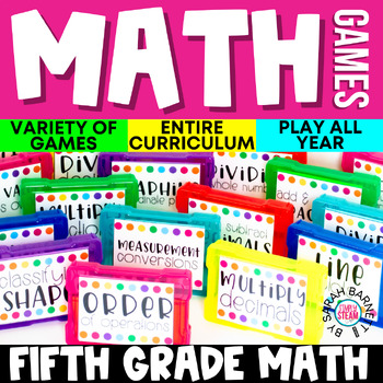 Preview of 5th Grade Math Intervention Games for Review & Centers | Entire Curriculum