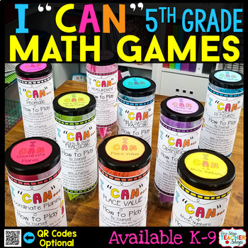 Preview of 5th Grade Math Games BUNDLE - Math Centers & Math Test Prep Review