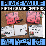 5th Grade Math Center - Place Value Task Cards, Math Revie
