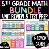 5th Grade Math Games Test Prep BUNDLE | End of Year Math Review