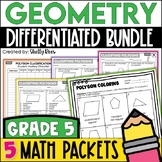 5th Grade Math Geometry Worksheets Bundle