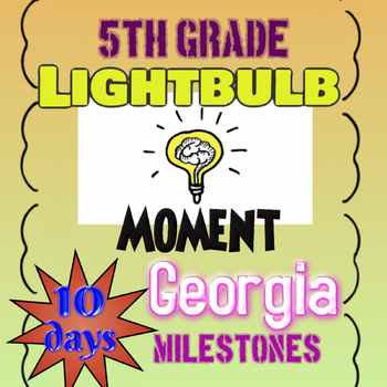 Preview of 5th Grade Math Georgia Milestones (GMAS) Print and Go TEST PREP PACKET - 10 Day